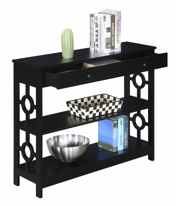 Convenience Concepts Ring 1 Drawer Console Table - Black