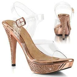 Fabulicious Women's 4 1/2x22 Platform Sandals Size 8 Rose Gold/Rose Gold - Elegant-408
