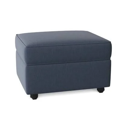 Meagan 28x22 Rectangle Standard Ottoman Wayfair Custom Upholstery Body Fabric: Sunbrella Spectrum Denim