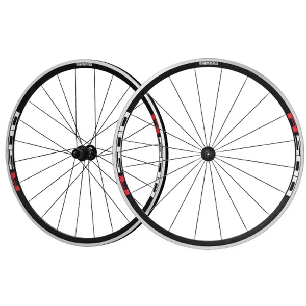 Shimano R501-30 Alloy Clincher Road Bike Wheelset - 700C, Black/Silver