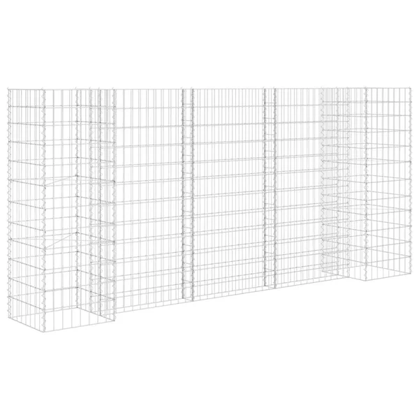 vidaXL H-Shaped Gabion Planter Steel Wire 223.6x22x15.7x22x47.2x22
