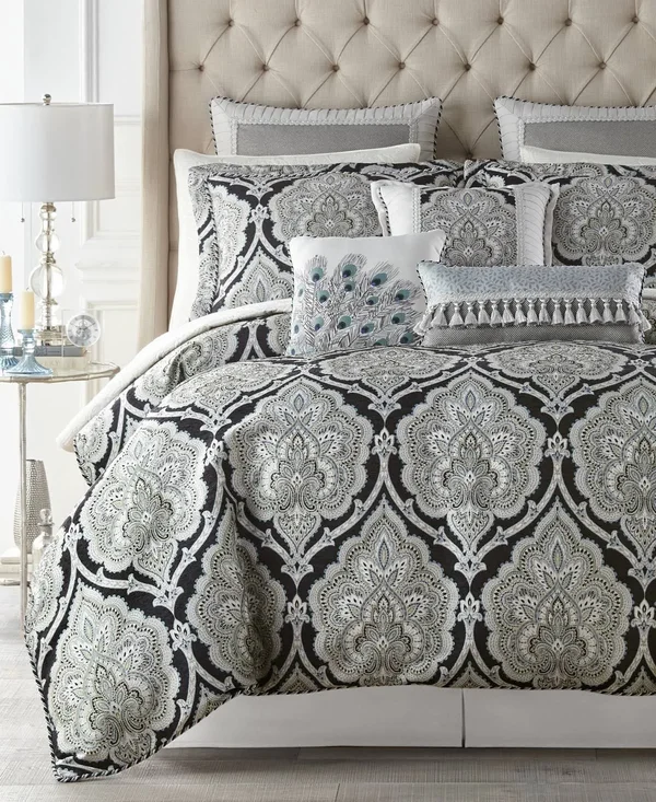 Croscill Dianella California King Comforter Set, Cal, Black