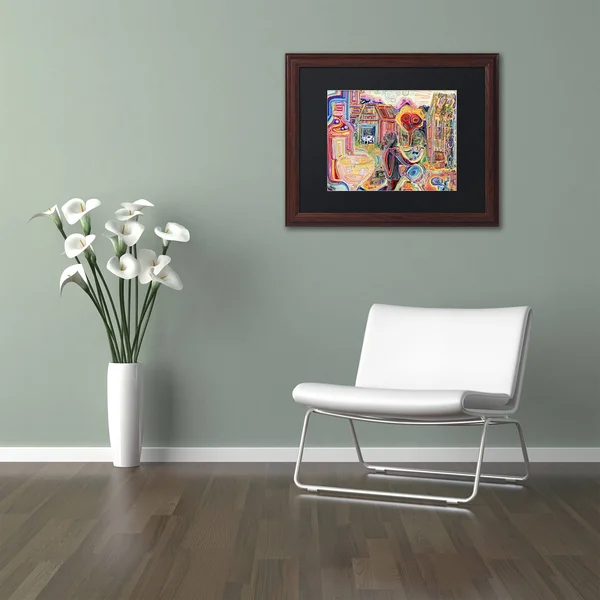 Trademark Fine Art ALI5645-W1620BMF The Cow Sees Everything by Josh Byer, Black Matte, Wood Frame 16x20-Inch