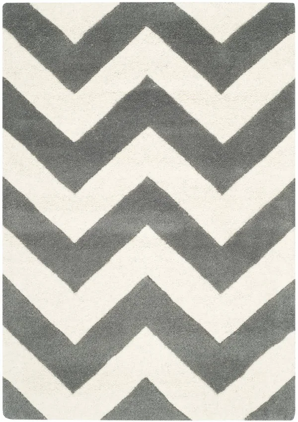 Safavieh Chatham CHT715D Dark Grey, Ivory 7& x 7& Round Area Rug