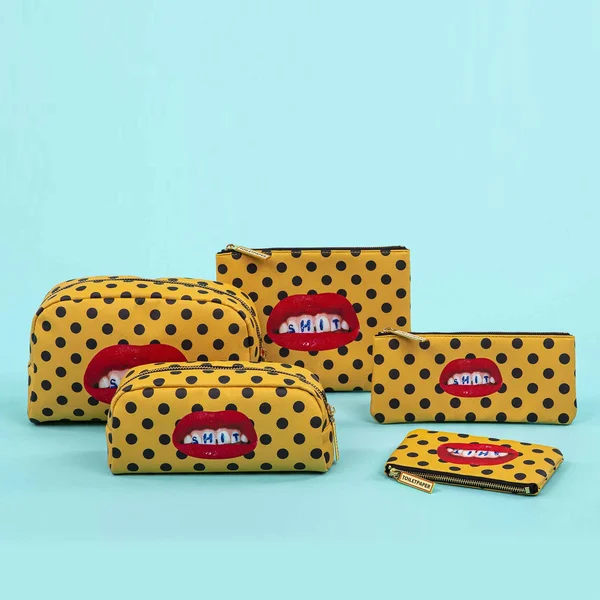Seletti Wears Toiletpaper Sh*t-print Faux-Leather Pencil Case