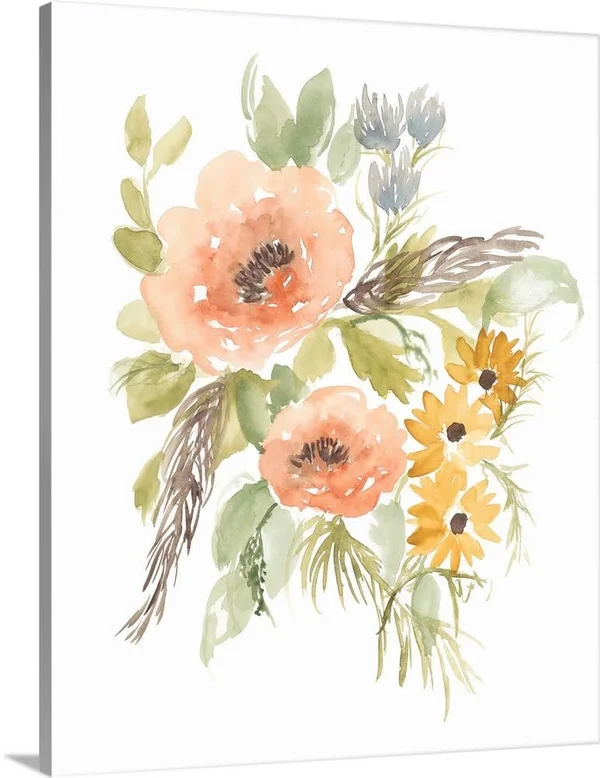 Late Summer Flowers I - Large Solid-Faced Canvas Wall Art Print, Great Big Canvas