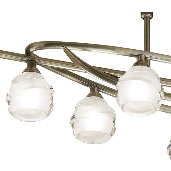Mantra Loop Telescopic 8 Light G9 Eco Line - Antique Brass Kitchen Island Light M1820