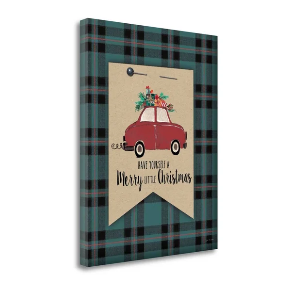 Tangletown Fine Art Merry Little Christmas Plaid by Jo Moulton, Canvas Art