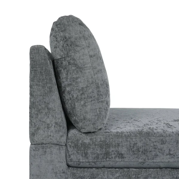 Makenleigh Contemporary Fabric Chaise Lounge Gray/Silver