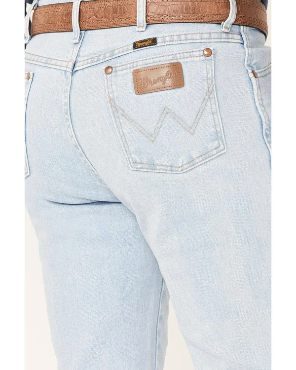 Wrangler Men's Active Flex Bleach Light Wash Slim Fit Cowboy Cut Jeans