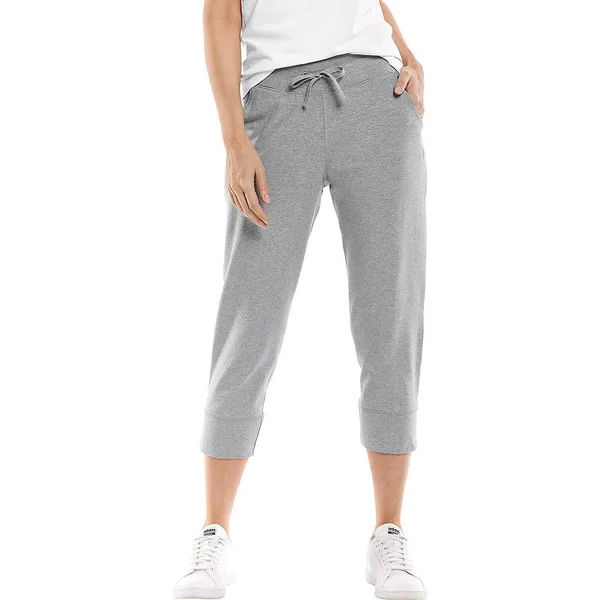 Coolibar Plus Size Women's Maho Weekend Crop Joggers, Pants for Women, Grey, 3X