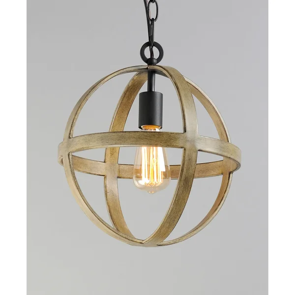 Maxim Lighting-27571BWBK-Compass - One Light Pendant Barn Wood/Black