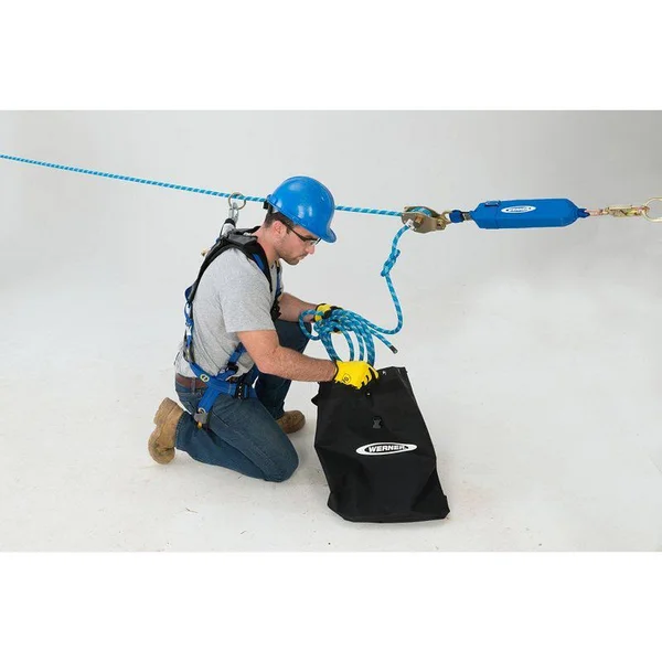 Werner L120030 30ft 2-Man Rope Horizontal Lifeline System - D-Bolt ANCHOR, Rope Tensioner
