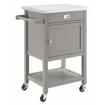 Granham Wooden Bar Cart Ebern Designs Frame Color: Gray