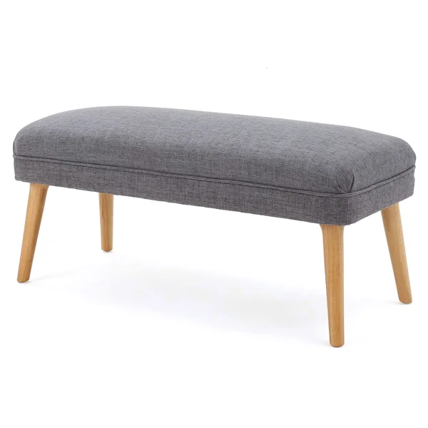 Dumont Mid Century Modern Fabric Ottoman - Light Gray - Grey