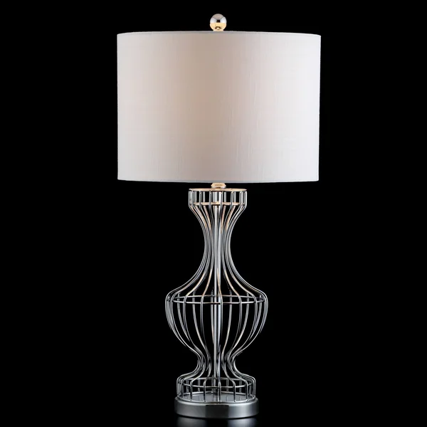 Jonathan Y Chrome Honore 28x22 Metal Wire Frame LED Table Lamp