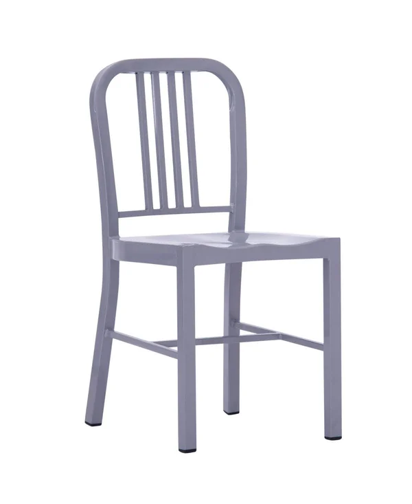 AC Pacific Industrial Gray Metal Indoor Dining Chair (Set of 2)