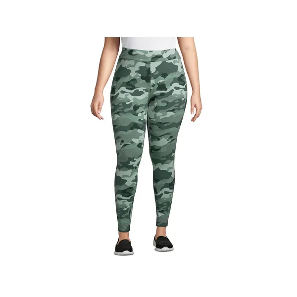 Plus Size Lands& End Starfish Knit Leggings - Women's, Size: 3XL, Dark Green