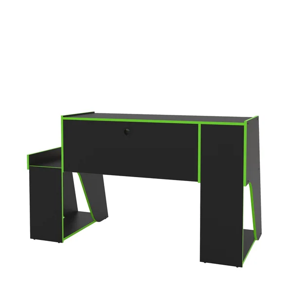 Polifurniture Corporatio Mission 47 in. Black and Green Gaming Desk