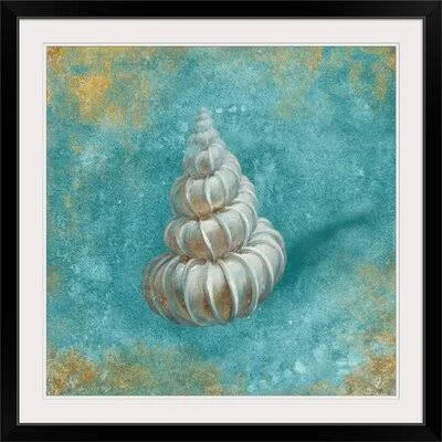 Mccrary &Treasures from The Sea II Aqua& Danhui Nai Painting Print Highland Dunes Format: Black Frame, Size: 24x22 H x 24x22 W x