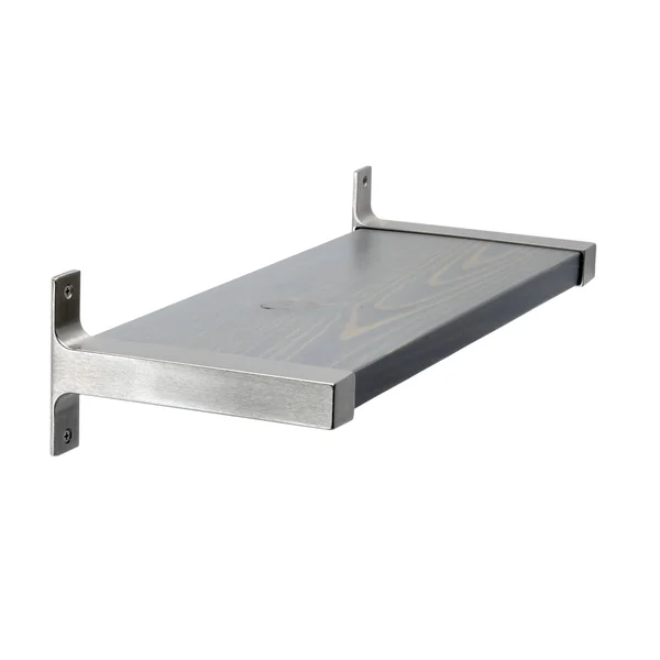Industrial Modern Wood 2-Piece Wall Shelf Set Weathered Gray 26 x 7.75