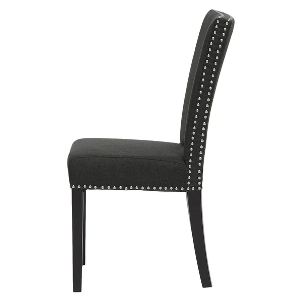 Baxton Studio Harrowgate Dark Gray Linen Modern Dining Chair Set of 2