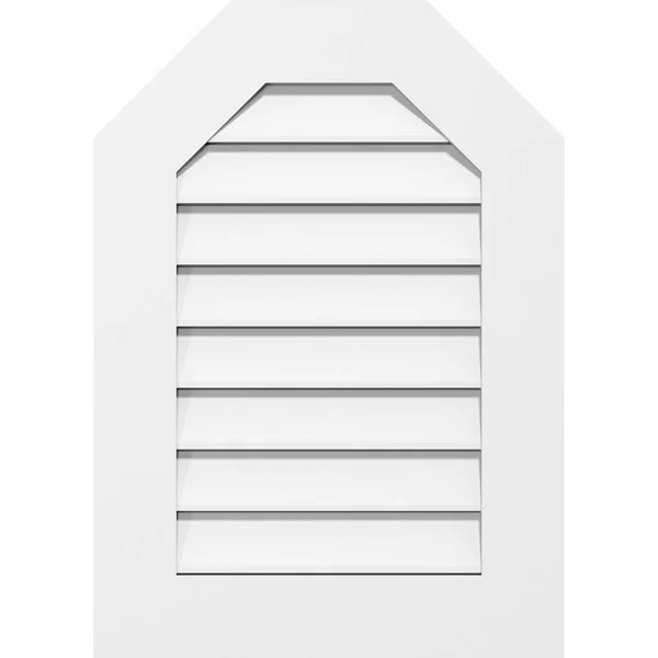 Ekena Millwork GVPOT26X4201SF 26x22W x 42x22H Octagonal Top Surface Mount PVC Gable Vent: Functional, w/ 3-1/2x22W x 1x22P Stand