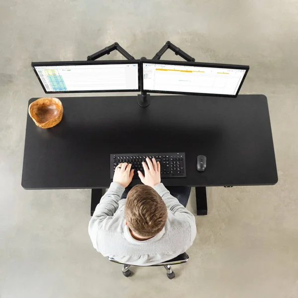 Vivo 60x22 x 24x22 Electric Desk with Black Frame Black Top
