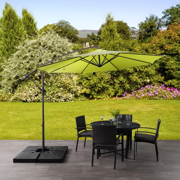CorLiving Offset Patio Umbrella, Red