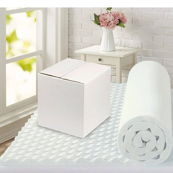 ONATAN High Density Convoluted Egg Shell Breathable Foam Topper, Adds Comfort to Mattress - King - 1 inch