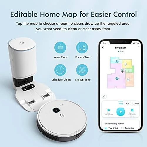 Yeedi VAC Station, Self-Emptying Robot Vacuum Cleaner, Vacuum & Mop, 30 Days Auto Empty, 3000Pa SUCTION, Carpet DETECT, Smar