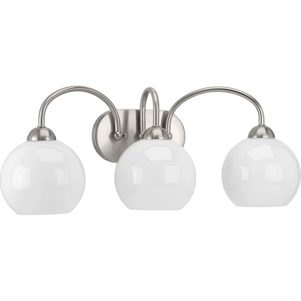 Progress Lighting P300086-009 Carisa Three-Light Bath Brushed Nickel