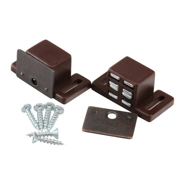Rok Hardware Heavy Duty 15 lb High Magnetic Catch - Brown, 2 Pack