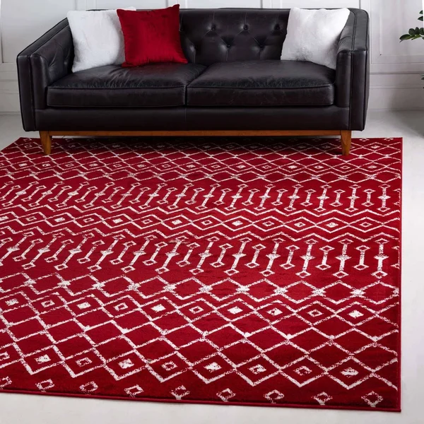 Unique Loom Moroccan Trellis White 8 ft. x 11 ft. Area Rug