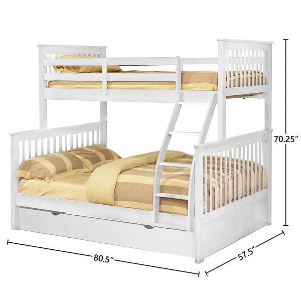 Carthew Convertible Twin Over Full Bunk Bed (Optional Storage or Trundle) - Bed + 2 Drawers - Java
