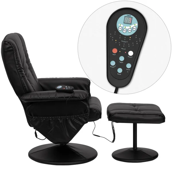 Flash Furniture Recliner and Ottoman - Black