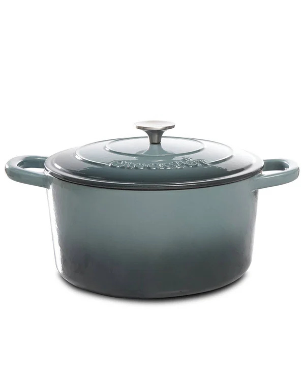 Crock Pot Artisan Enameled Cast Iron 5-Quart Round Dutch Oven, Sunset Orange