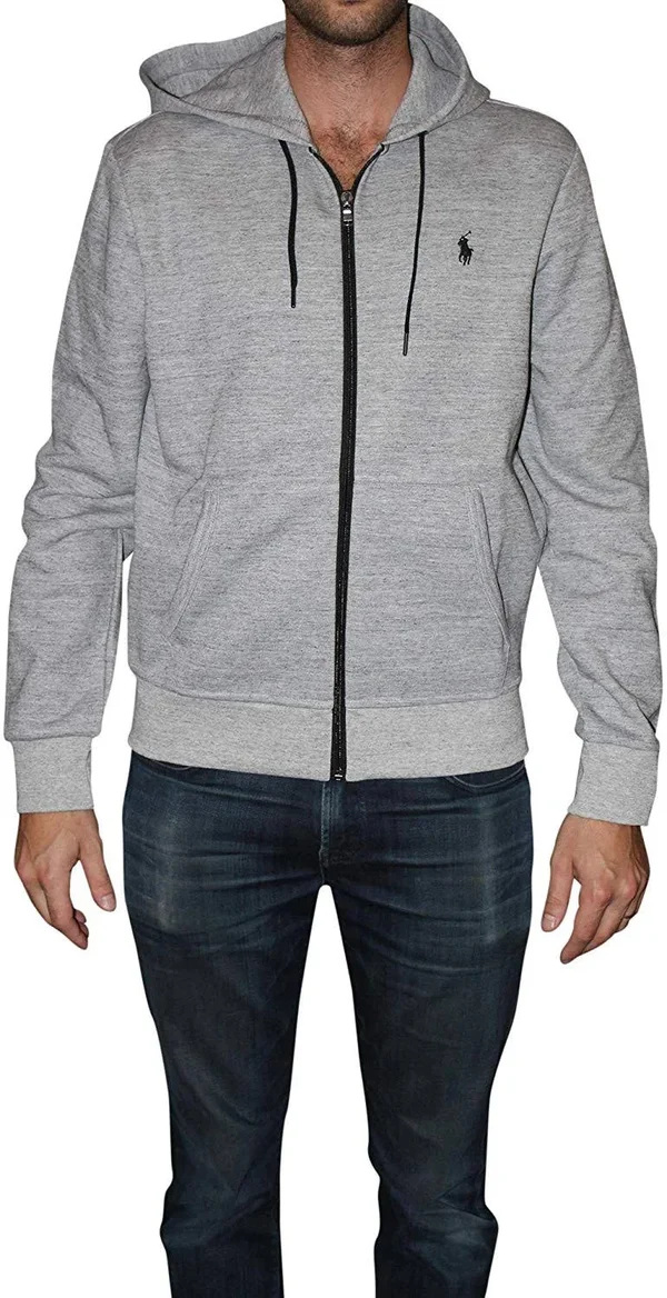 Polo Ralph Lauren Men's Double-Knit Full-Zip Hoodie Grey - X-Large