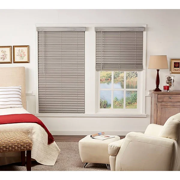 St. Charles Room Darkening 51.5x22 x 64x22 Cordless Faux Wood Blind in Grey