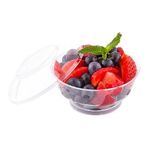 Deli Cup with Lid, Deli Container and Lid, Retail Cup - Clear - 4 Ounce - Plastic - Disposable - 100ct Box - Restaurantware