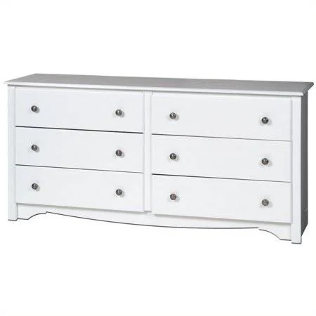 Home Square 3 Piece Set with Dresser Chest and Nightstand in White