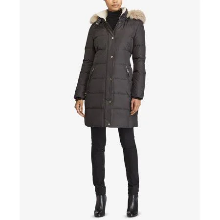 Major Department Store Lauren Ralph Lauren FauxFur Down Coat Dark Brown, Women's, Size: One size