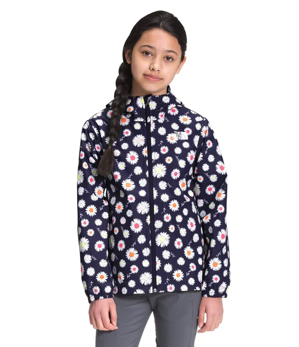 The North Face Girls& Zipline Rain Jacket - XL - TNF Navy Daisy Chain Print