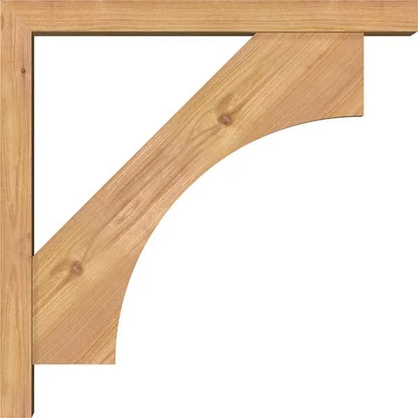 Ekena Millwork 1464416 3 1/2x22W x 20x22D x 20x22H Westlake Block Smooth Bracket w/ Offset Brace, Western Red Cedar