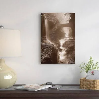 &Waterfall on A Rainy Day& Igor Svibilsky Framed Photographic Print on Canvas East Urban Home Size: 18x22 H x 12x22 W x 1.5x22 D