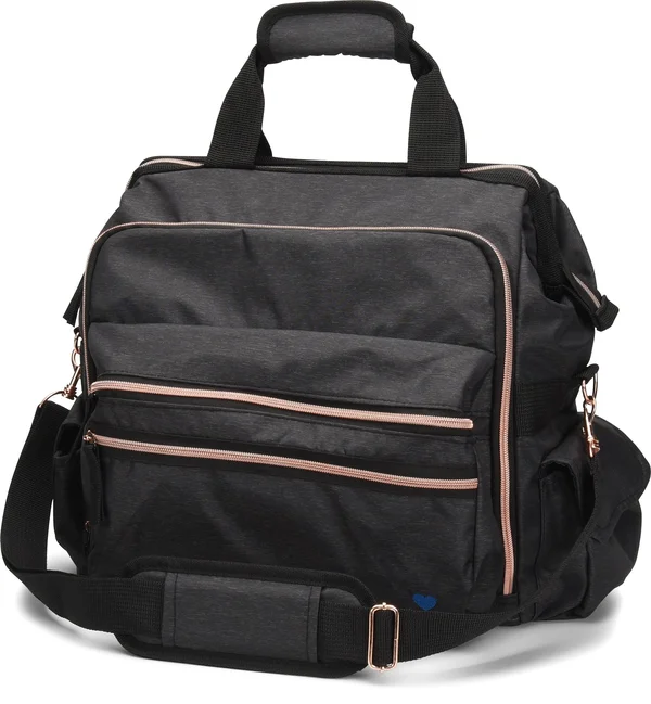 Nurse Mates Charcoal Linen Ultimate Nursing Bag - One Size - 13" x 9" x 14"