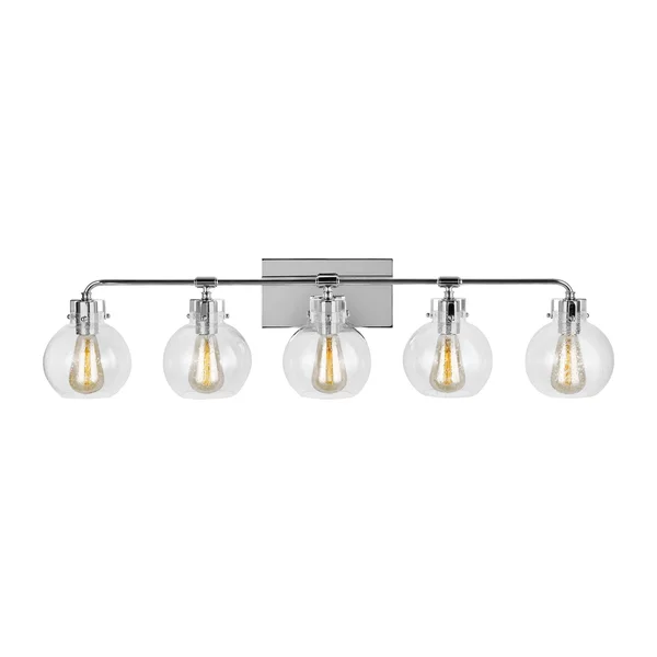 Feiss VS24405SN Clara 5 - Light Vanity, Satin Nickel