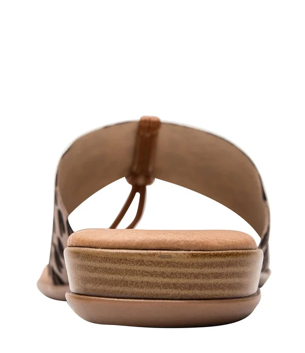 Andre Assous Womens Nice Slide Demi Wedge Thong Sandals, Leopard, 8