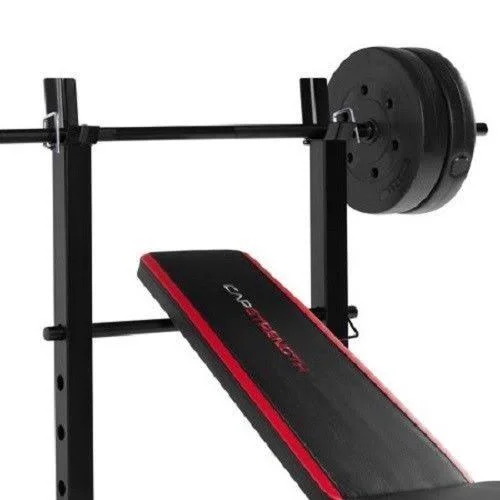 Cap Weight Bench with Dumbbell Set 140 lbs Standard Vinyl Workout Fitness Home Gym