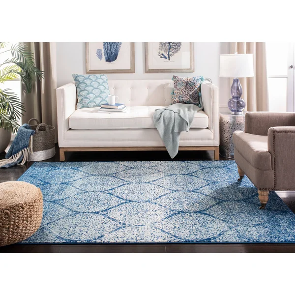 Safavieh Madison Rug Collection MAD604G - Navy, Silver - 11& x 11& Round